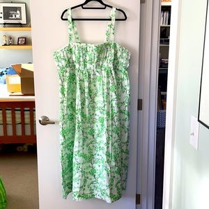 NWT J. Crew gathered tank midi dress in line cherry blossoms